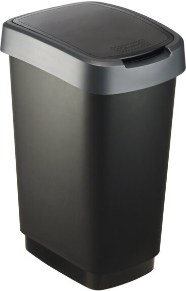 rotho-afvalbak-25-liter-twist-antraciet-voorkant-01