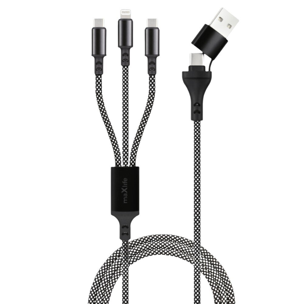 maxlife-usb-kabel-multi-lightning-2x-usb-c-zwart-66W-voorkant-01
