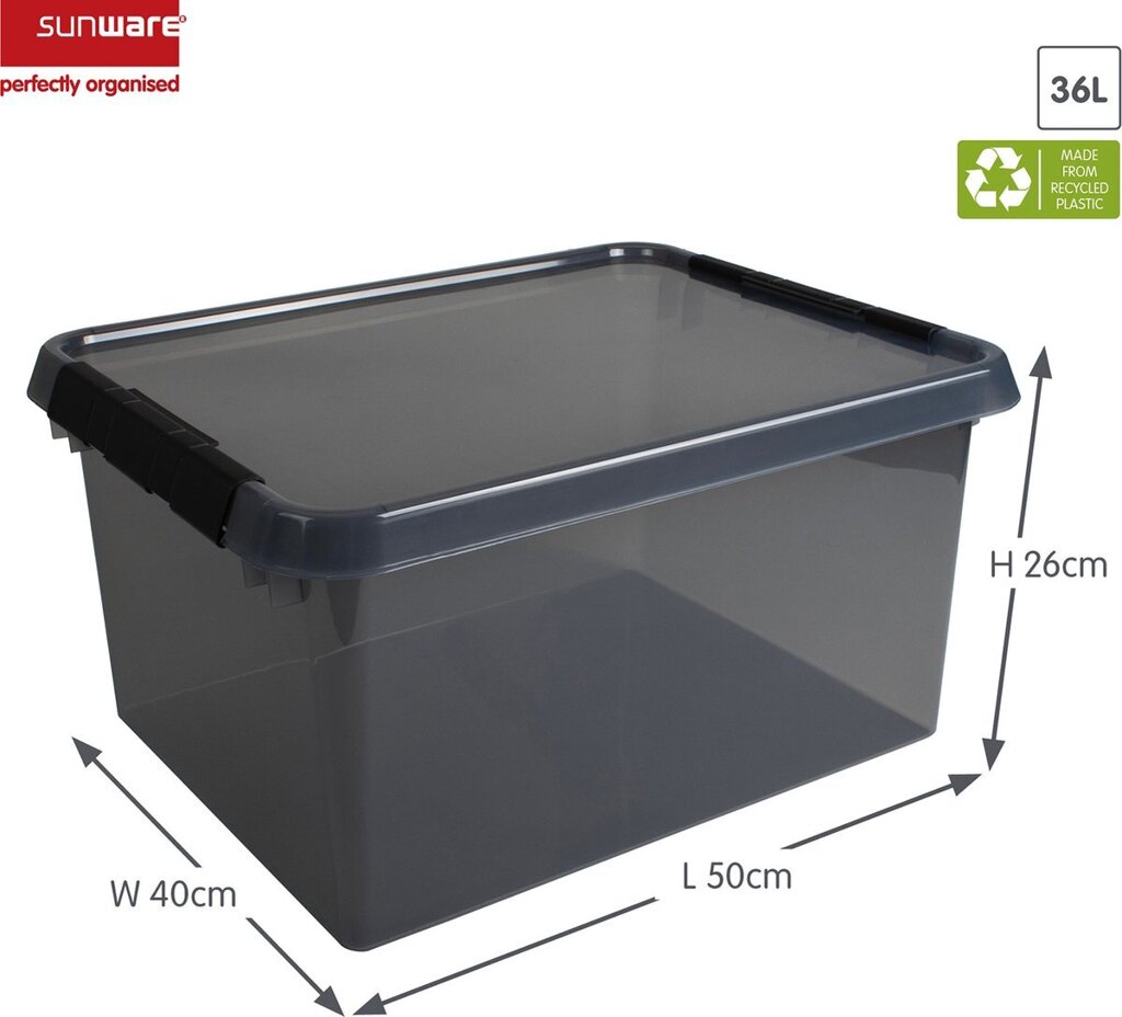 sunware-line-opbergbox-36-liter-transparant-grijs-voorkant-02
