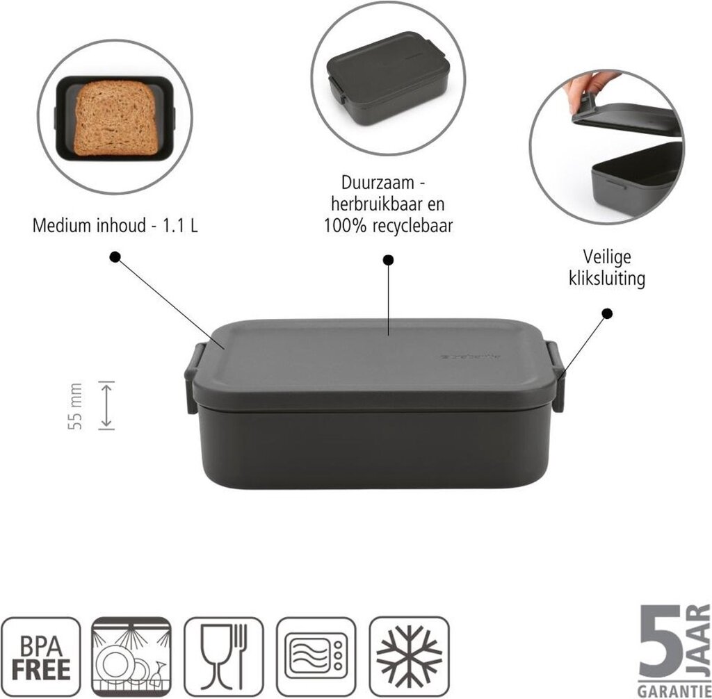brabantia-make-take-lunchbox-broodtrommel-medium-kunststof-dark-grey-voorkant-02