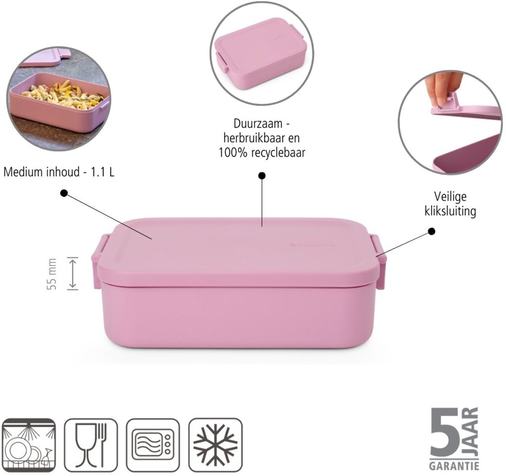 brabantia-make-take-lunchbox-broodtrommel-medium-kunststof-lilac-pink-voorkant-02