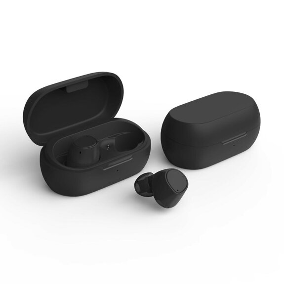 maxlief-bluetooth-draadloze earbuds-oplaadcase-zwart-voorkant-01