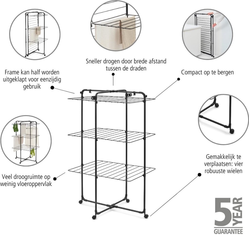 brabantia-hangon-droogtoren-23-cm-zwart-voorkant-04
