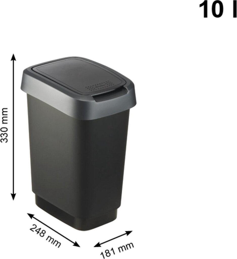 rotho-afvalbak-10-liter-twist-antraciet-voorkant-02