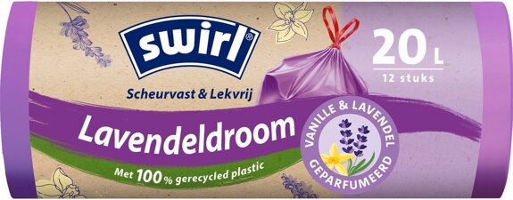 swirl-pedaalemmerzakken-geparfumeerd-vanille-lavendel-met-trekband-20-liter-12-stuks-voorkant-01