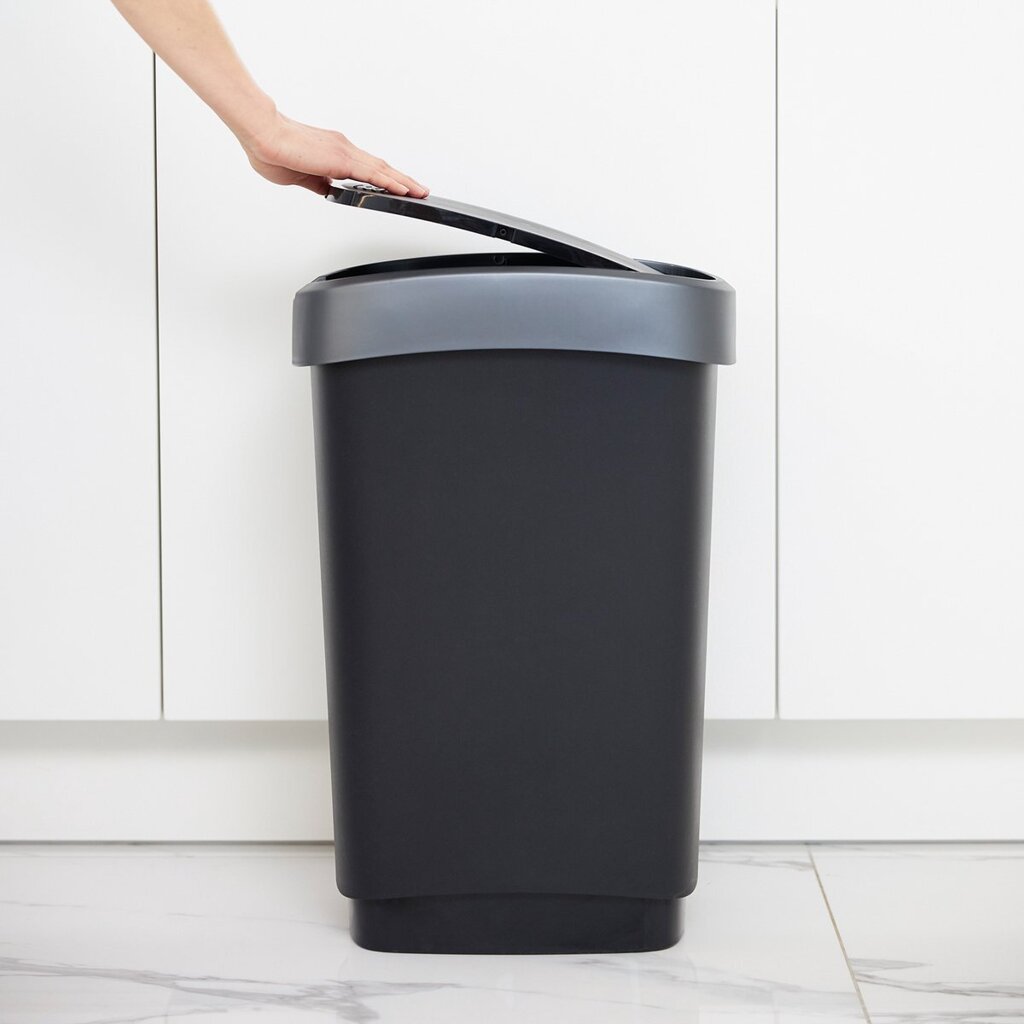 rotho-afvalbak-50-liter-twist-dark-silver-voorkant-02