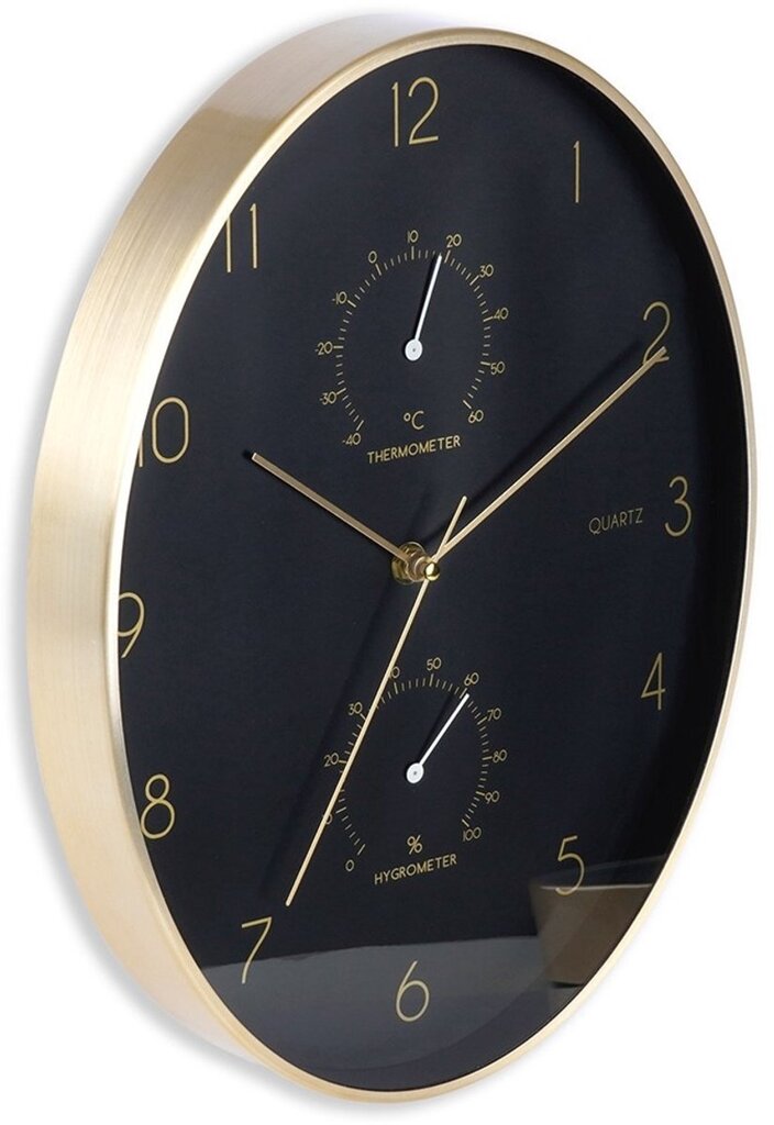 wandklok-ovaal-35-cm-met-hygrometer-en-thermometer-zwart-goud-voorkant-01