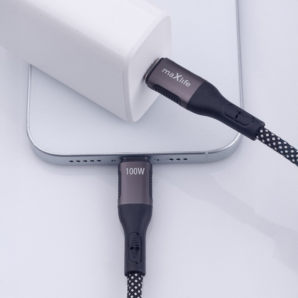 maxlife-usb-c-usb-kabel-1m-zwart-omvlochten-magnetic-100W-voorkant-03