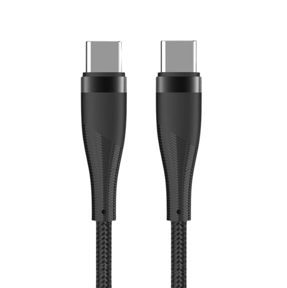 maxlife-usb-c-usb-kabel-1-m-zwart-omvlochten-60w-voorkant-02