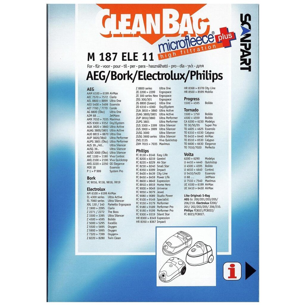 Cleanbag-Stofzuigerzakken-M187ELE11-2