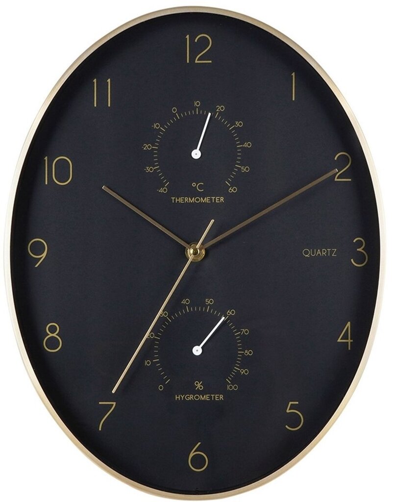 wandklok-ovaal-35-cm-met-hygrometer-en-thermometer-zwart-goud-voorkant-04