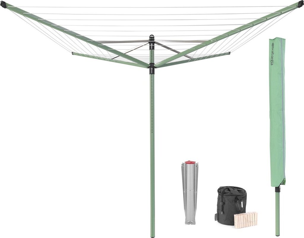 brabantia-lift-o-matic-droogmolen-met-grondanker-leaf-green-voorkant-01