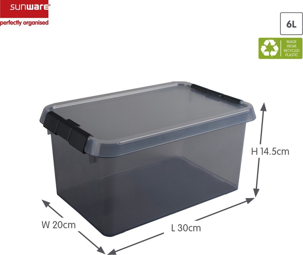 sunware-line-opbergbox-6-liter-transparant-grijs-voorkant-02