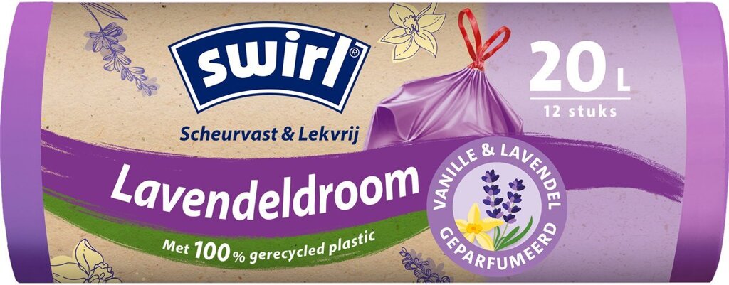 swirl-pedaalemmerzakken-geparfumeerd-vanille-lavendel-met-trekband-20-liter-12-stuks-voorkant-01
