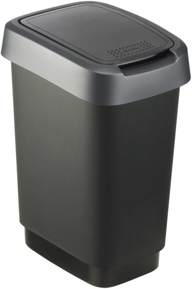 rotho-afvalbak-10-liter-twist-antraciet-voorkant-01