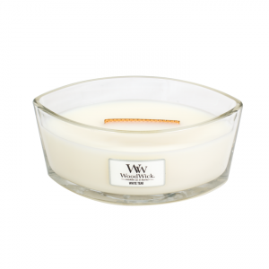 WoodWick Ellipse Candle White Teak