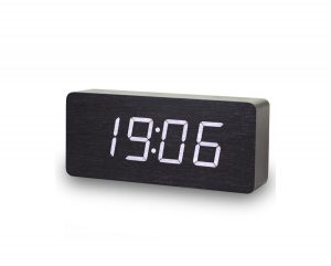 Houten wekker medium zwart